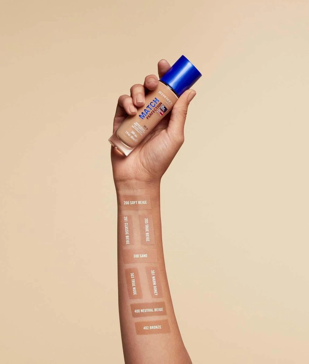 Rimmel London Match Perfection Foundation - 200 Soft Beige - Beige - Afbeelding 6