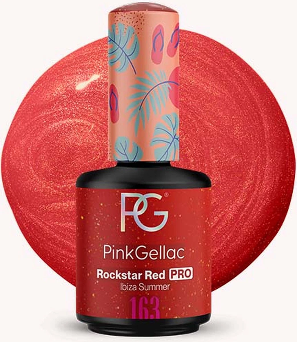 Pink Gellac - Rockstar Red - Gellak - Vegan - Rood - Glanzend - 15ml - Afbeelding 10