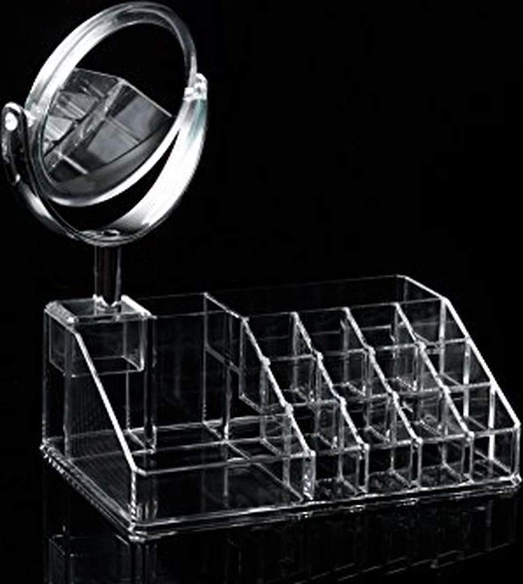 Oxid7® Organizer Voor Cosmetica Acryl - 25,5x22,5x15 Cm - 16 Vakken En Spiegel Met 3x Vergroting - Afbeelding 4