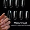 Merkloos Gel Soft Flex Nepnagels Met Lijm - Plaknagels Medium Oval Shape Nagels Press On Nails 100% Soak-off - Nageltips Full Cover 240 Stuks Transparant / Clear Tips + Nagelvijl+ Nagellijm