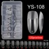 Royala 108 - Oval Long Binnen En Buiten Full Frosted - Full Cover - Nageltips - Nepnagels - Plaknagels - In Assortimentsbox - 120 Stuks 12 Maten - Voor Gellak Acrylnagellak En PolyGel Nagels - Royala Frosted Tips Line
