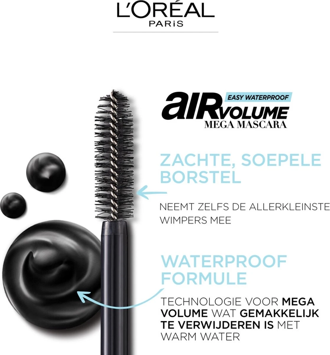 L’Oréal Paris Air Mega Volume Mascara - 01 Black Waterproof - Mega Volume Mascara - 9.4 Ml - Afbeelding 4