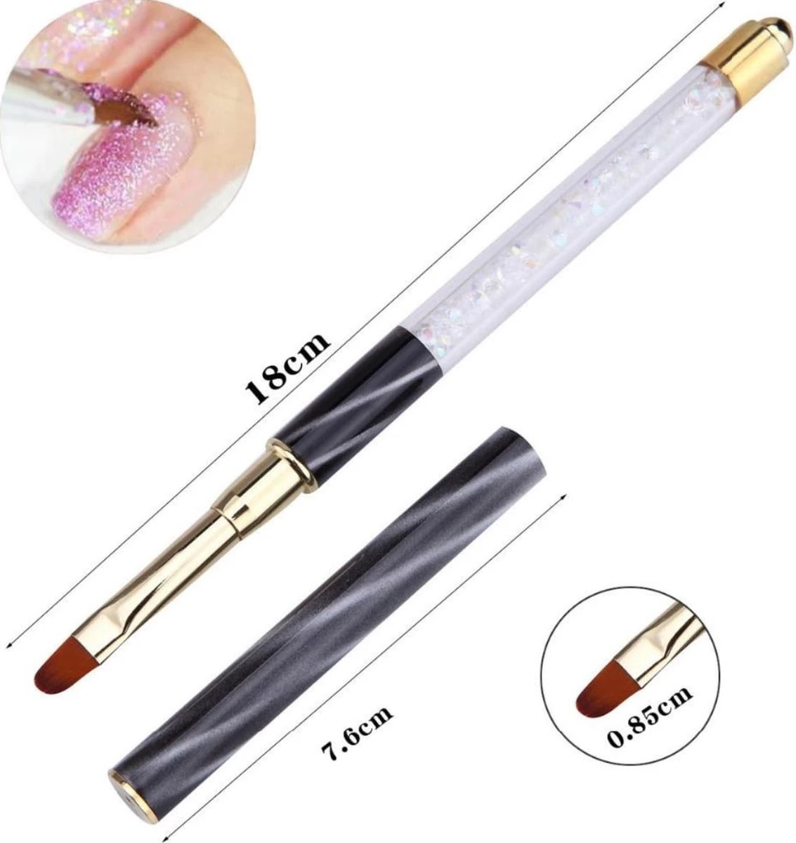 Nail Art Penselen - 8-delig - Penselen - Nail Art Brushes - Nail Art Kwasten - Nail Art - Nail Art Tools - Nail Art Set - Nail Art Kwast - Penselenset - Penselen Set - Penselen Nagels - Nail Art - Nail Art Kit - Nail Art Penseel - Afbeelding 6