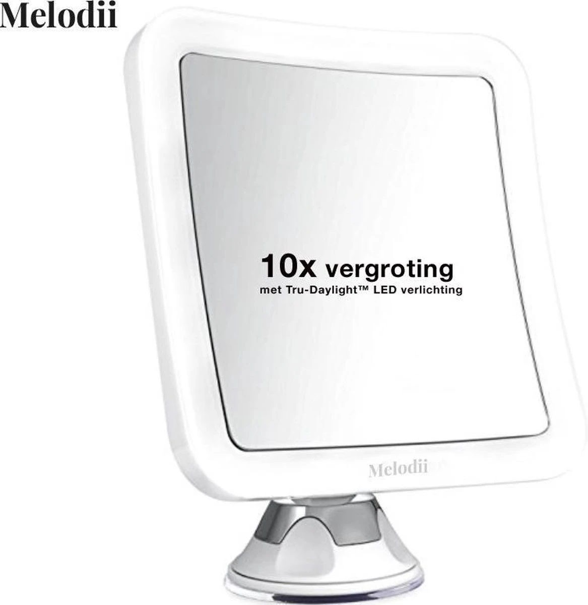Melodii ML10X - Make Up Spiegel Met LED Verlichting - Scheerspiegel - 10x Vergroting - Met Tru-Daylight Verlichting - Voor Hem En Voor Haar