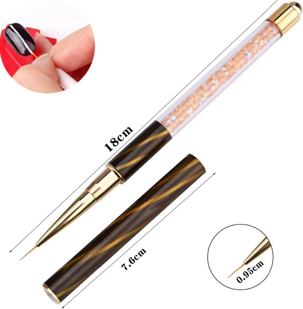 Nail Art Penselen - 8-delig - Penselen - Nail Art Brushes - Nail Art Kwasten - Nail Art - Nail Art Tools - Nail Art Set - Nail Art Kwast - Penselenset - Penselen Set - Penselen Nagels - Nail Art - Nail Art Kit - Nail Art Penseel - Afbeelding 9