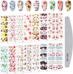 GUAPÀ® Nagelstickers & Nail Wraps - Nail Art - Nagel Folie - Diverse Kleuren Nail Wrap - 14 Vellen Nagelstickers | Bloemen Nagelstickers | Nagellak Folie