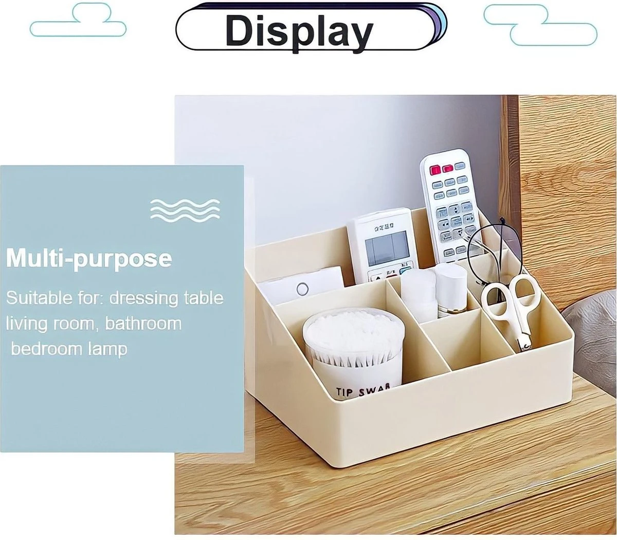 Merkloos Make-Up Organizer - Opbergdoos - Cosmetica - Grijs - Sieraden - Nagelak - Make Up Organizer - Make Up Organizers - Afbeelding 3