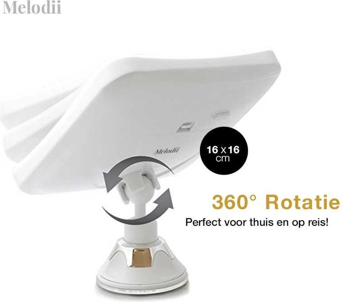Melodii ML10X - Make Up Spiegel Met LED Verlichting - Scheerspiegel - 10x Vergroting - Met Tru-Daylight Verlichting - Voor Hem En Voor Haar - Afbeelding 10
