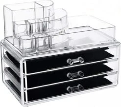 UNIQ Make-up Organiser Met 3 Lades SF-1303 (U320) - Cosmetica Opbergdoos - Transparant