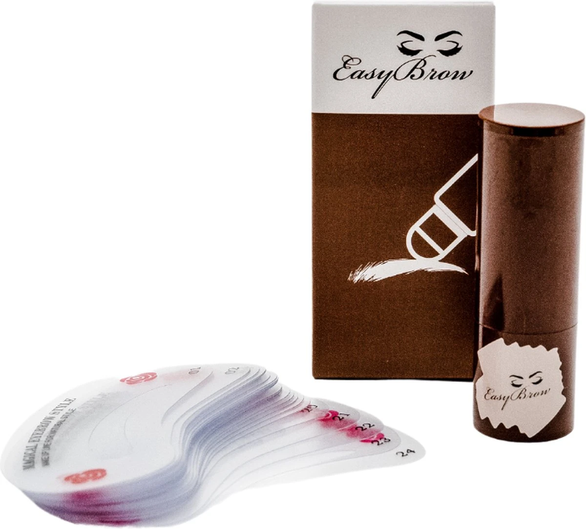 EasyBrow Wenkbrauw Kit Donkerbruin - Wenkbrauw Sjabloon 24 Stuks - Wenkbrauw Stempel - Wenkbrauw Poeder - Eyebrow Stamp - Brow Lift - Afbeelding 2