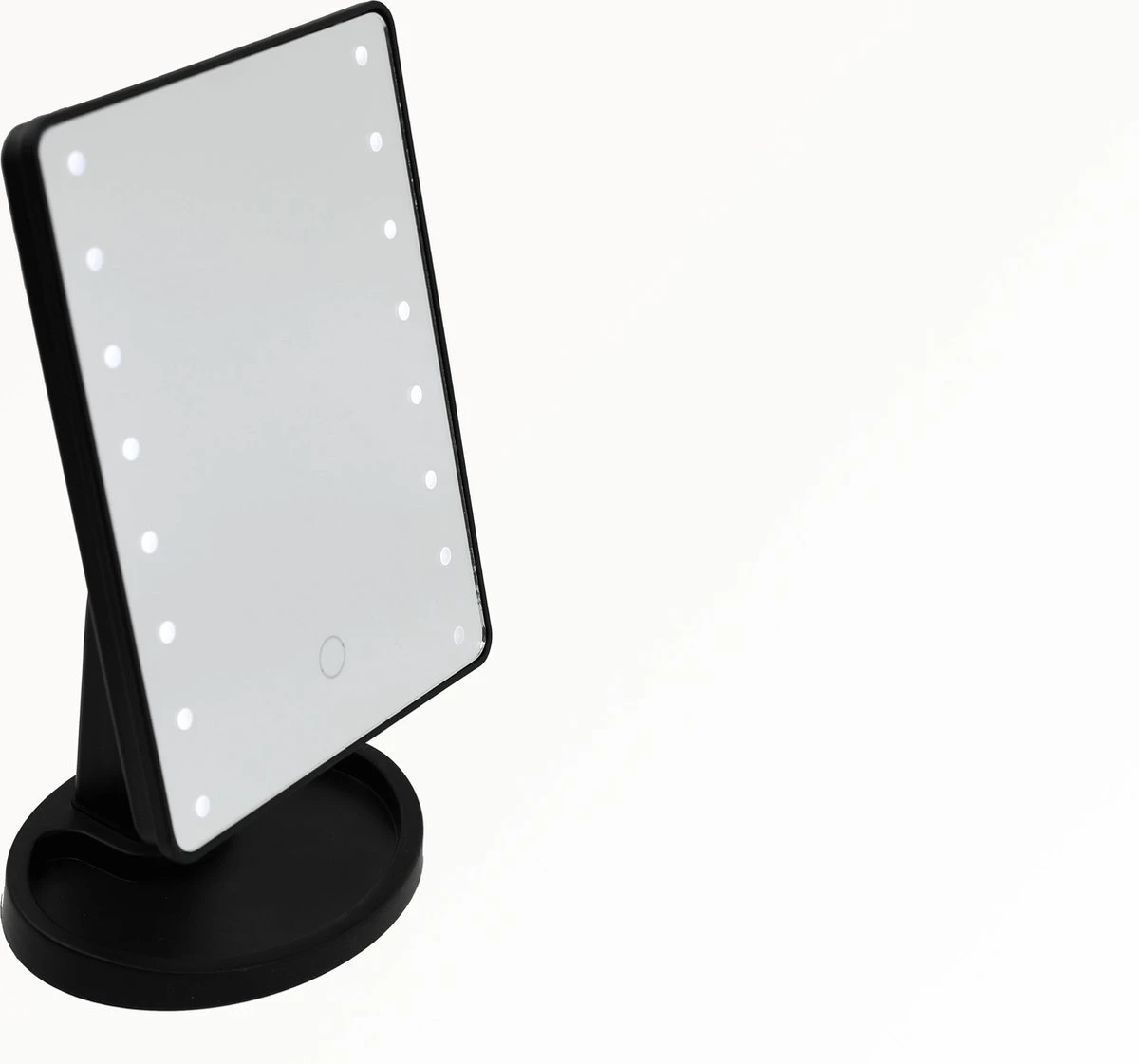 Draaibare Make-up Spiegel Met 16 Ingebouwde LED Lampjes - Zwart - Verlichting - Cosmetica - Draaibaar - Spiegel - LED - Make-up - Make-up Spiegel - Afbeelding 3