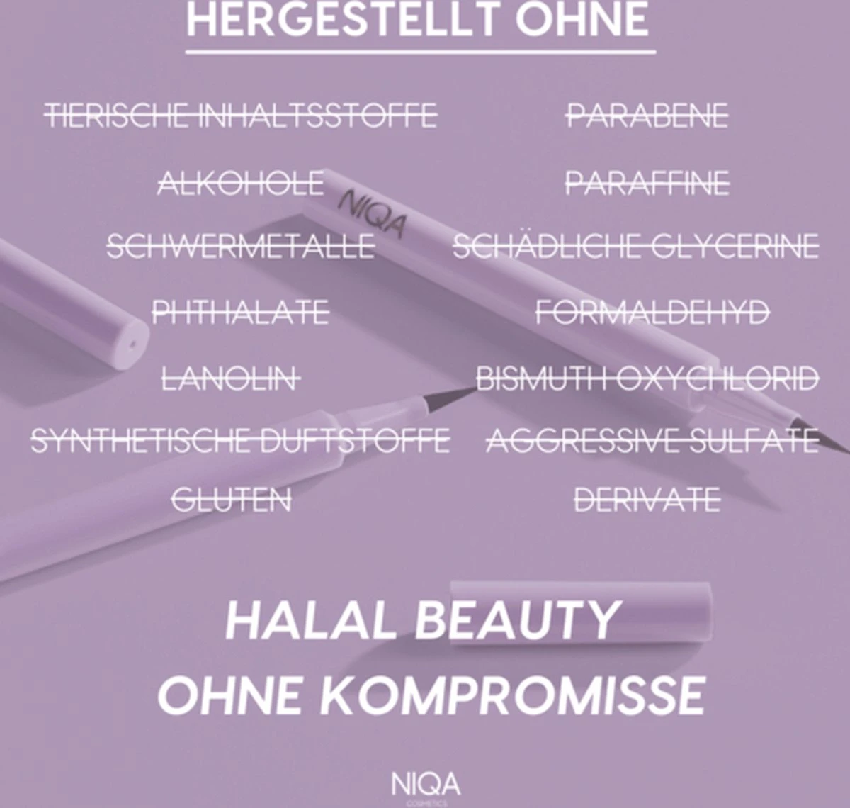 NIQA - Liquid Eyeliner Nightfall - Cat Eye Look - Vegan & Halal - Afbeelding 6