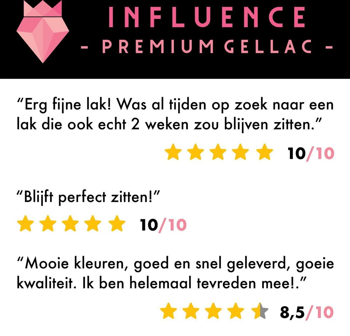 #NEUTRALSERIE - Influence Gellac - Zwarte Gellak - Witte Gellak - Grijze Gellak - Gellak Zwart UV - Gellak Wit UV - Gellak Grijs UV - UV Gellak - Gel Nagellak - Kado Vrouw - Valentijns Cadeau - Kado Voor Haar - 3x 10 Ml - Afbeelding 3