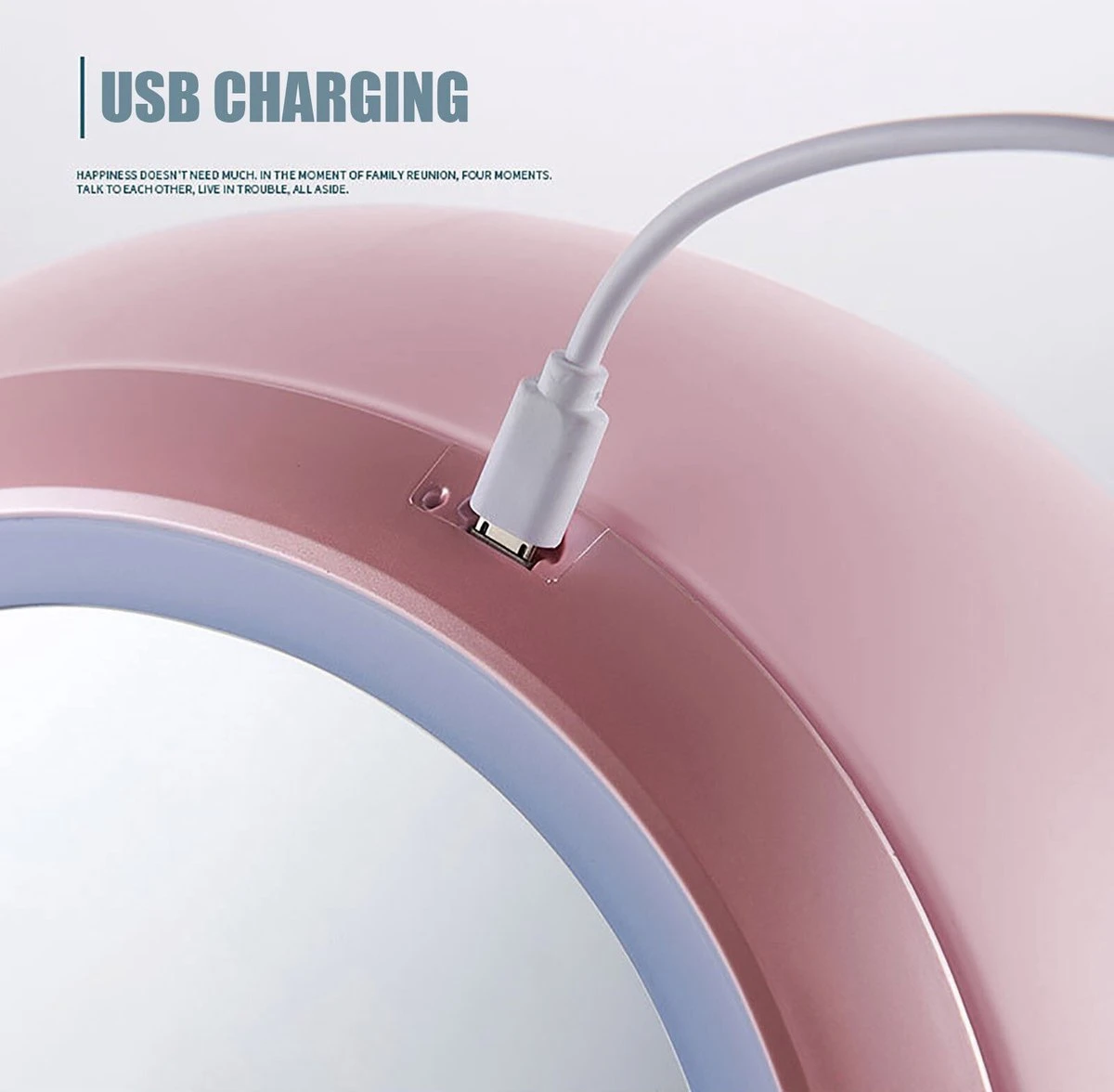 Make Up Organizer Met Make Up Spiegel En Led Verlichting | Usb Opladen Make-Up Tool Organizer Cosmetische Opbergdoos Draagbare Lade Led Spiegel Make-Up Tool Kits Opbergrek Maquillage | Make Up Spiegel Met Verlichting | Make Up Organizer Lades - Roze - Afbeelding 8