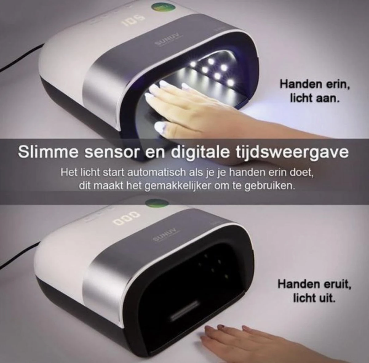 Sun Nageldroger Smart Series - Professionele UV Led Lamp - 48 Watt - Gellak - Nagellak - Afbeelding 5