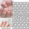 PRO-Deals | Nagelstickers | Nagel Stickers Hartjes | Kleur Wit | Nail Art 3D Stickers | Nagelstickers Kinderen | Nagel Decoratie