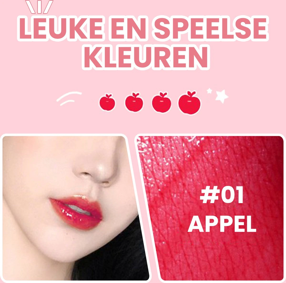 01 Appel - Lip Tint - Lip Stain - Lip Tattoo - Lip Tint Korean - Lip And Cheek Tint - Waterproof Lipstick - Waterproof Lip Tint - Watervaste Lip Tint Lippenstift - Afbeelding 4