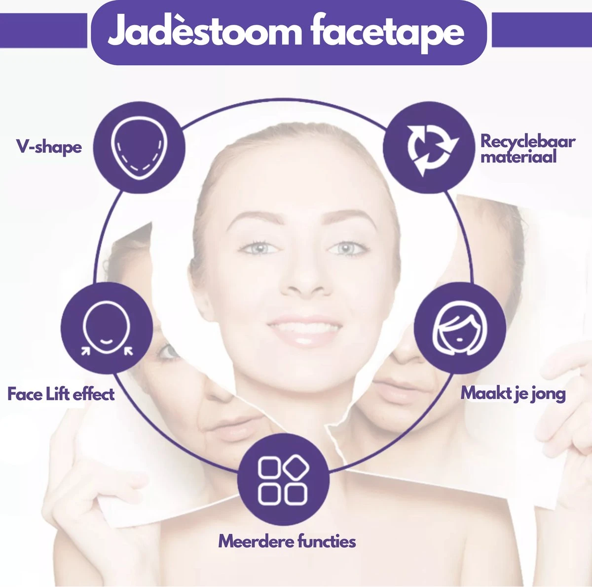 Face Lift Tape - Licht Haar - Facelift Zonder Chirurgie - Instant Eyes, Face And Neck Lift - Blond/wit/licht Haar - 40 Stuks - Transparent - Afbeelding 8