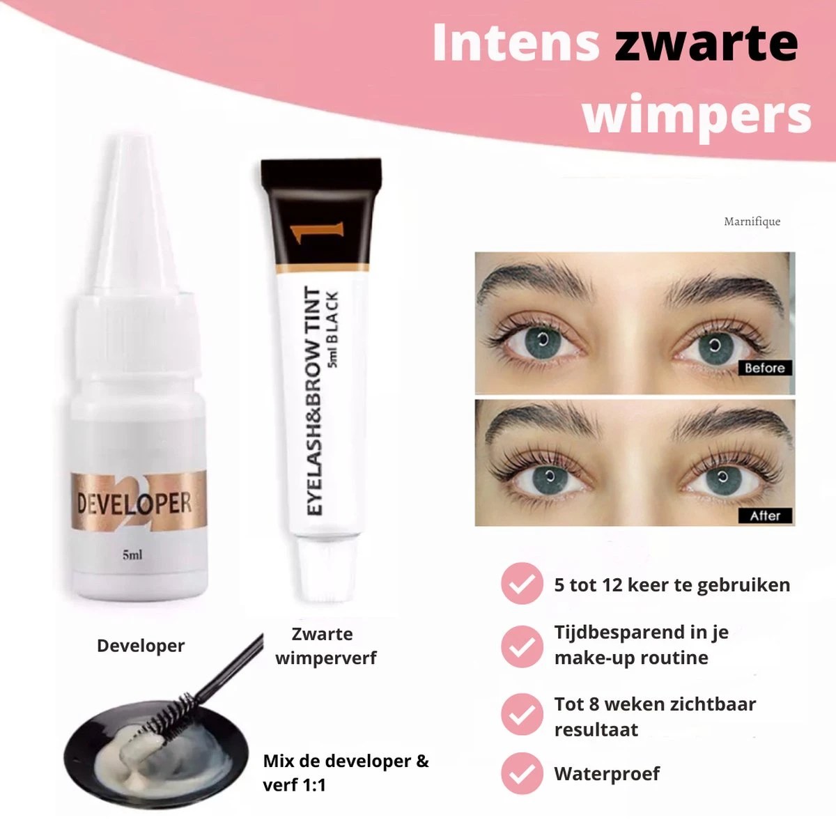Marnifique® - Professional Lash Lift Kit - Wimper Lift - Inclusief Zwarte Wimperverf - Wimperlifting Set - Brow Lamination - Starterkit - Voor Professioneel Gebruik - Afbeelding 9