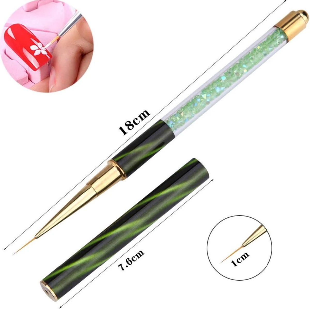 Nail Art Penselen - 8-delig - Penselen - Nail Art Brushes - Nail Art Kwasten - Nail Art - Nail Art Tools - Nail Art Set - Nail Art Kwast - Penselenset - Penselen Set - Penselen Nagels - Nail Art - Nail Art Kit - Nail Art Penseel - Afbeelding 8