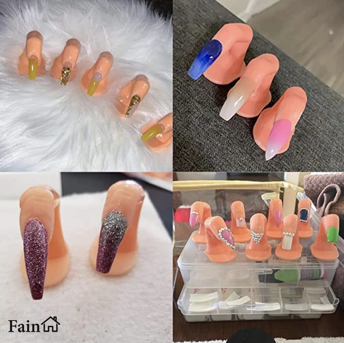 Oefenvinger Voor Nagels – Nail Art – All-in-1 Set – 5 Stuks - Nagel Set – Nail Trainer – Nail Tips – Acrylnagels Starterspakket – Nagel – Nail Trainer Hand – Oefen Hand Nagels - Nailtrainer Nagel Oefenhand - Afbeelding 4