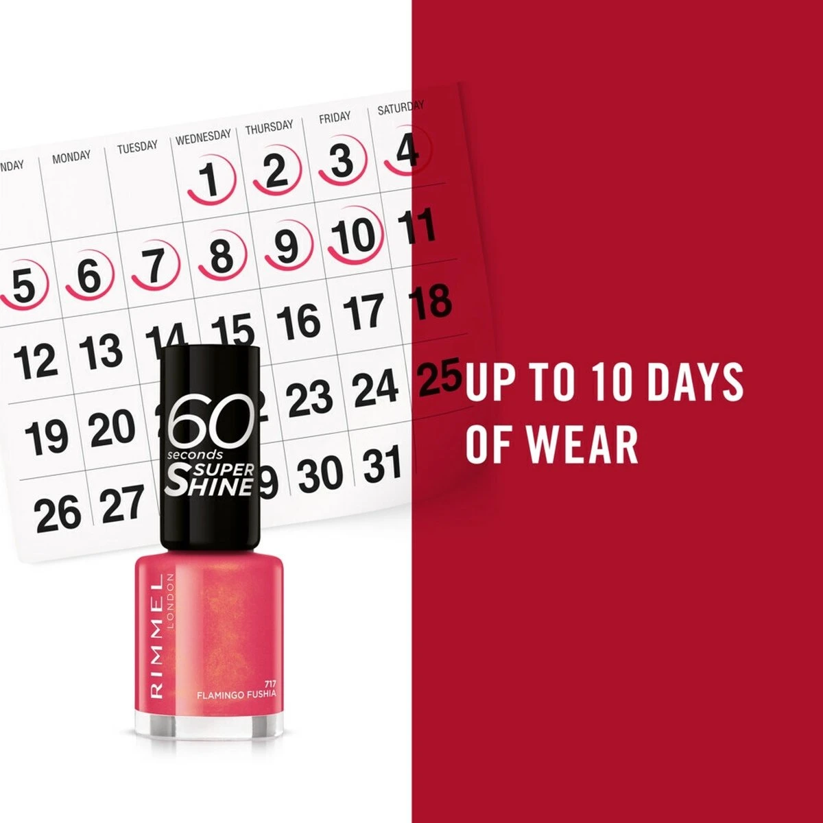 Rimmel London 60 Seconds Super Shine Nagellak - 717 Flamingo Fuchsia - Afbeelding 3