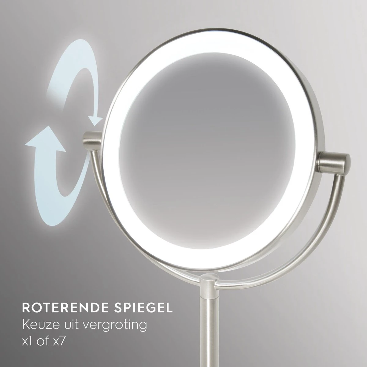 HoMedics MIR8150 Dubbelzijdige Make Up Spiegel Met Verlichting - Vrijstaand - 7x Vergroting - Spiegel Met Ringverlichting - Afbeelding 8