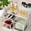 Wowup Makeup Organizer | Cosmetica Houder | Makeup Doos | Transparant | Tweedelig | Sieradendoos | Nagellak Opberger | Makeup Opberger | Lippenstift Opberger | Lippenstift Organizer