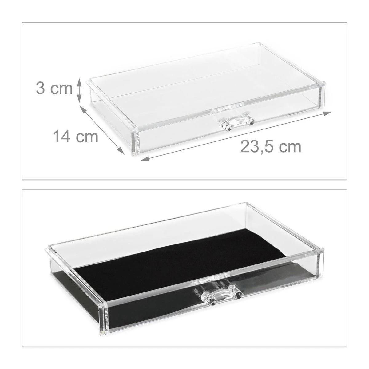 Relaxdays Make-up Organizer Klein - Stapelbaar - Sieradendoosje - Cosmetica - Opbergbox - Doorzichtig - Afbeelding 10