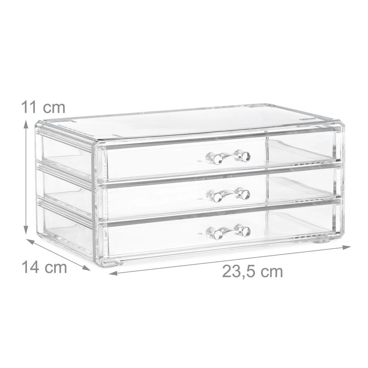 Relaxdays Make-up Organizer Klein - Stapelbaar - Sieradendoosje - Cosmetica - Opbergbox - Doorzichtig - Afbeelding 13