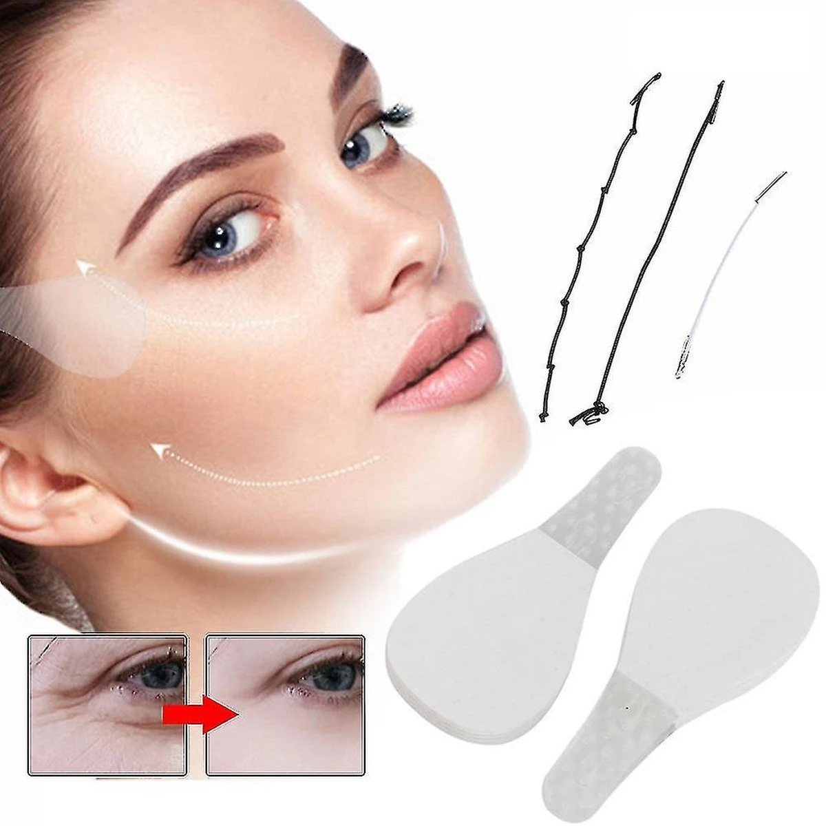 Face Lift Tape - Facelift Zonder Chirurgie - Instant Eyes, Face And Neck Lift - 40 Stuks - Transparent - Afbeelding 2