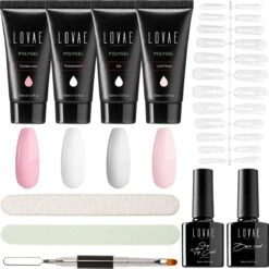 Lovae Cosmetics Polygel - Polygel Kit - Nagels Starterspakket - Nageltips - Builder Gel - Set Van 4 Kleuren - 4 X 30 Gr