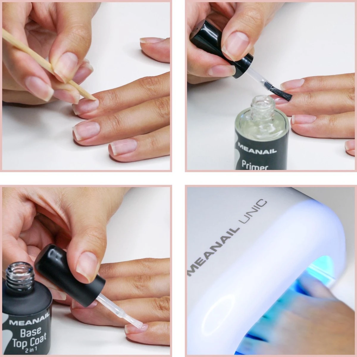 Méanail - Gellak – Led Lamp 48w - Gellak Starterspakket - Gel Nagellak - Basic Nude - Afbeelding 3