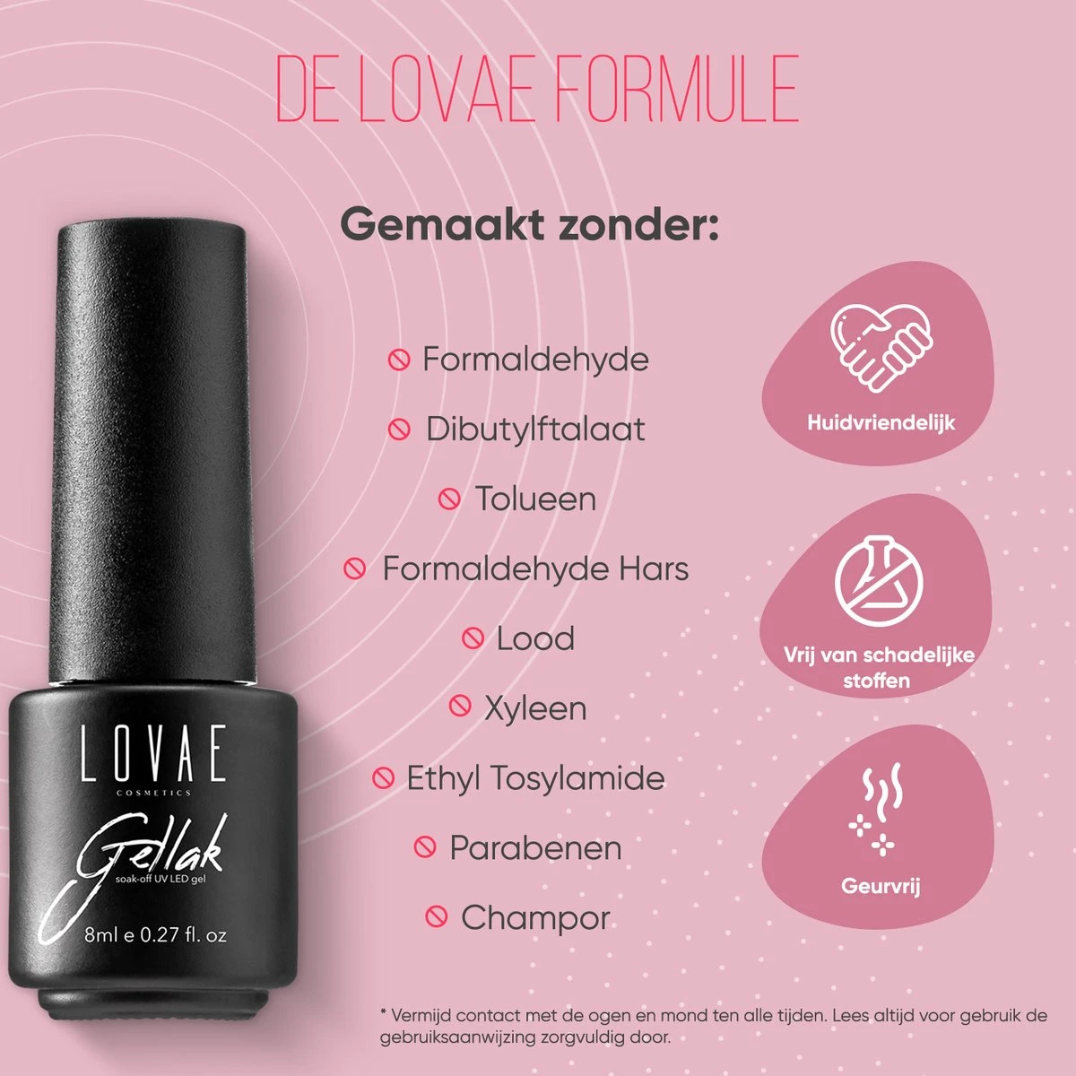 Lovae Cosmetics Gellak - 6-delige Set - Gel Nagellak - Pink Fashion - Gellac - 8ML - Afbeelding 6