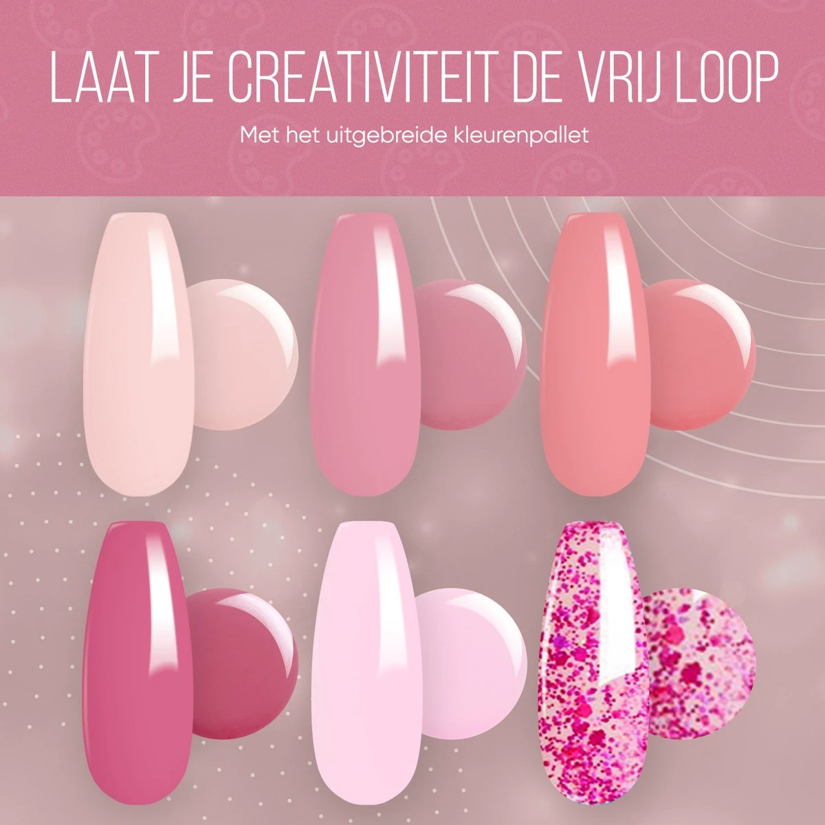 Lovae Cosmetics Gellak - 6-delige Set - Gel Nagellak - Pink Fashion - Gellac - 8ML - Afbeelding 8