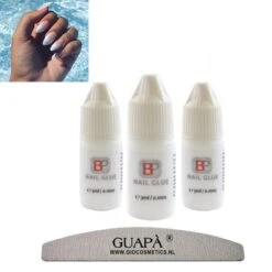 GUAPÀ® Nagellijm Voor Nagel Tips | Plaknagels | Nepnagels & Nail Art | Nail Glue 3 X 3 Gr