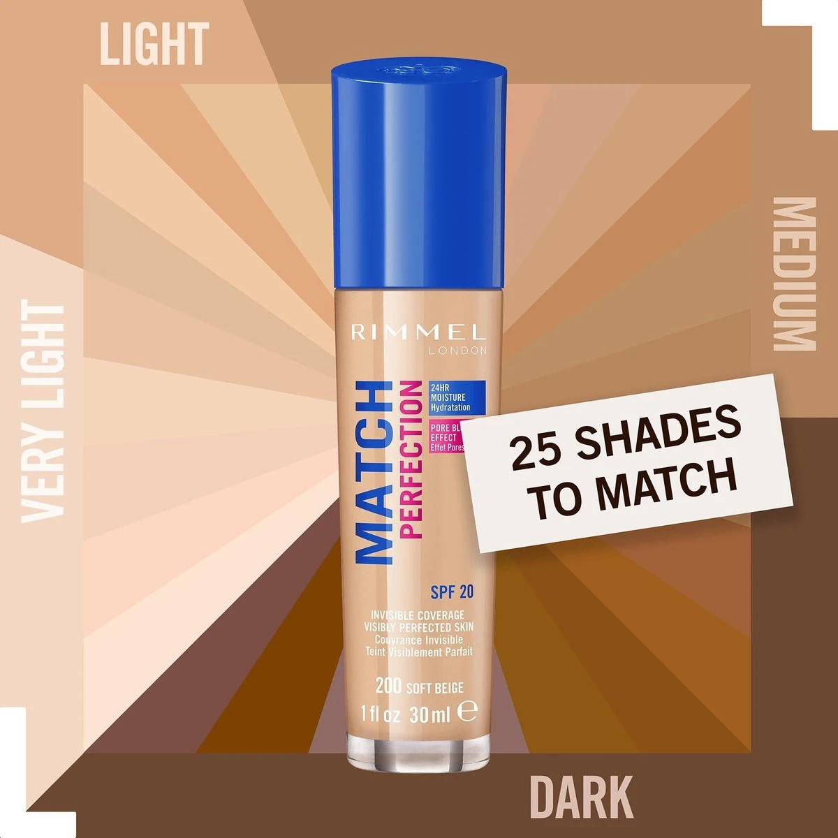 Rimmel London Match Perfection Foundation - 200 Soft Beige - Beige - Afbeelding 5