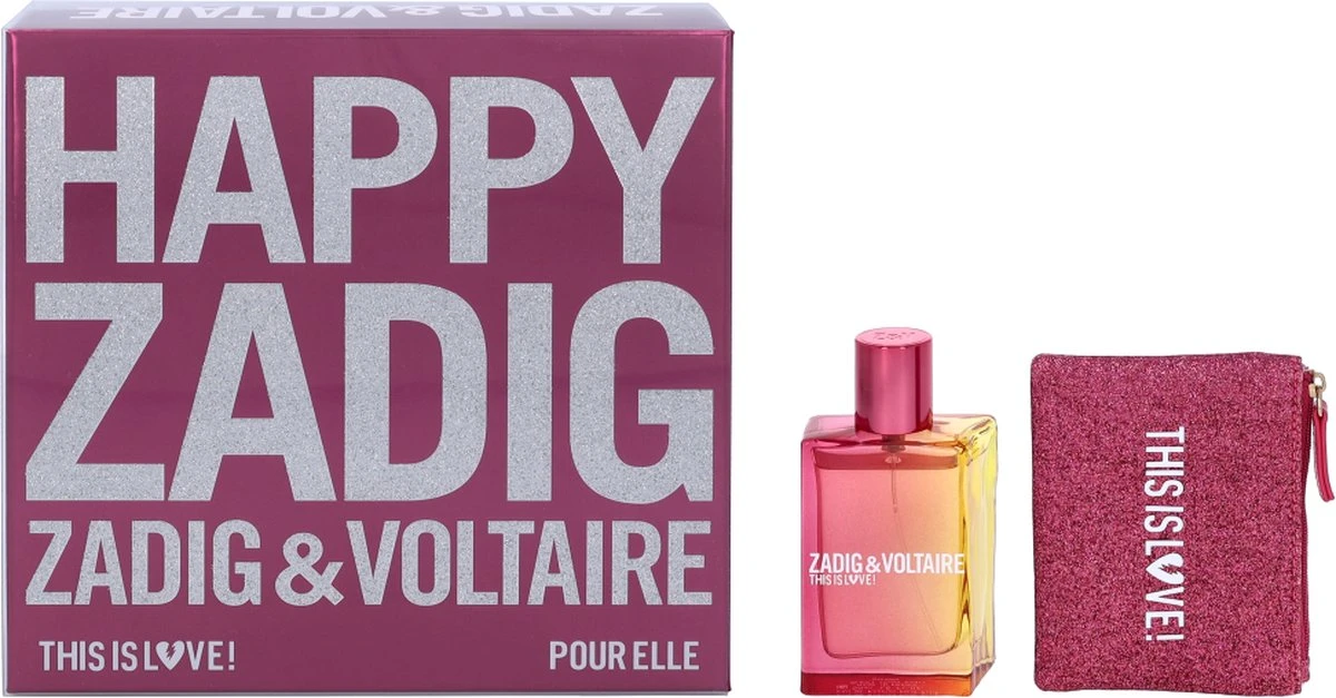 Zadig & Voltaire This Is Love! Giftset - 50 Ml Eau De Parfum + Toilettas - Geurengeschenkset - Afbeelding 4