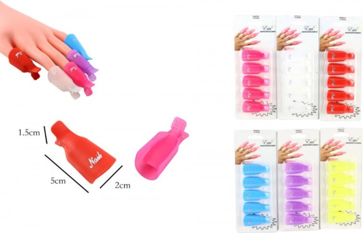 Nagellak Remover Clips | Nagelclips | 10 Stuks | Alles Kleuren - Afbeelding 4