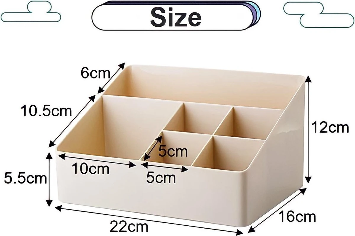 Merkloos Make-Up Organizer - Opbergdoos - Cosmetica - Grijs - Sieraden - Nagelak - Make Up Organizer - Make Up Organizers - Afbeelding 6