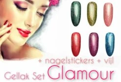 Braembles® -Gellak - Set - Glamour + -Gratis -Nagelstickers- + -Nagelvijl- 6-delige - Gel Nagellak - Gellak Starterspakket - Pink Gellac - Gellac - Nagels - 8ML - UV-LEDlamp - Kerstcadeau - Kerst -