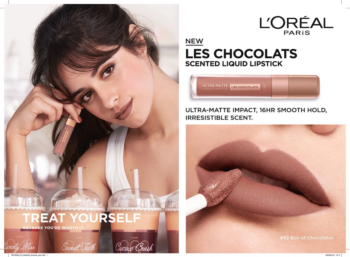 L’Oréal Paris Make-Up Designer Les Chocolats Lipstick - 842 Candy Man - Paars - Ultra Matte Lippenstift Met Chocoladegeur - 7,6 Ml - Afbeelding 12