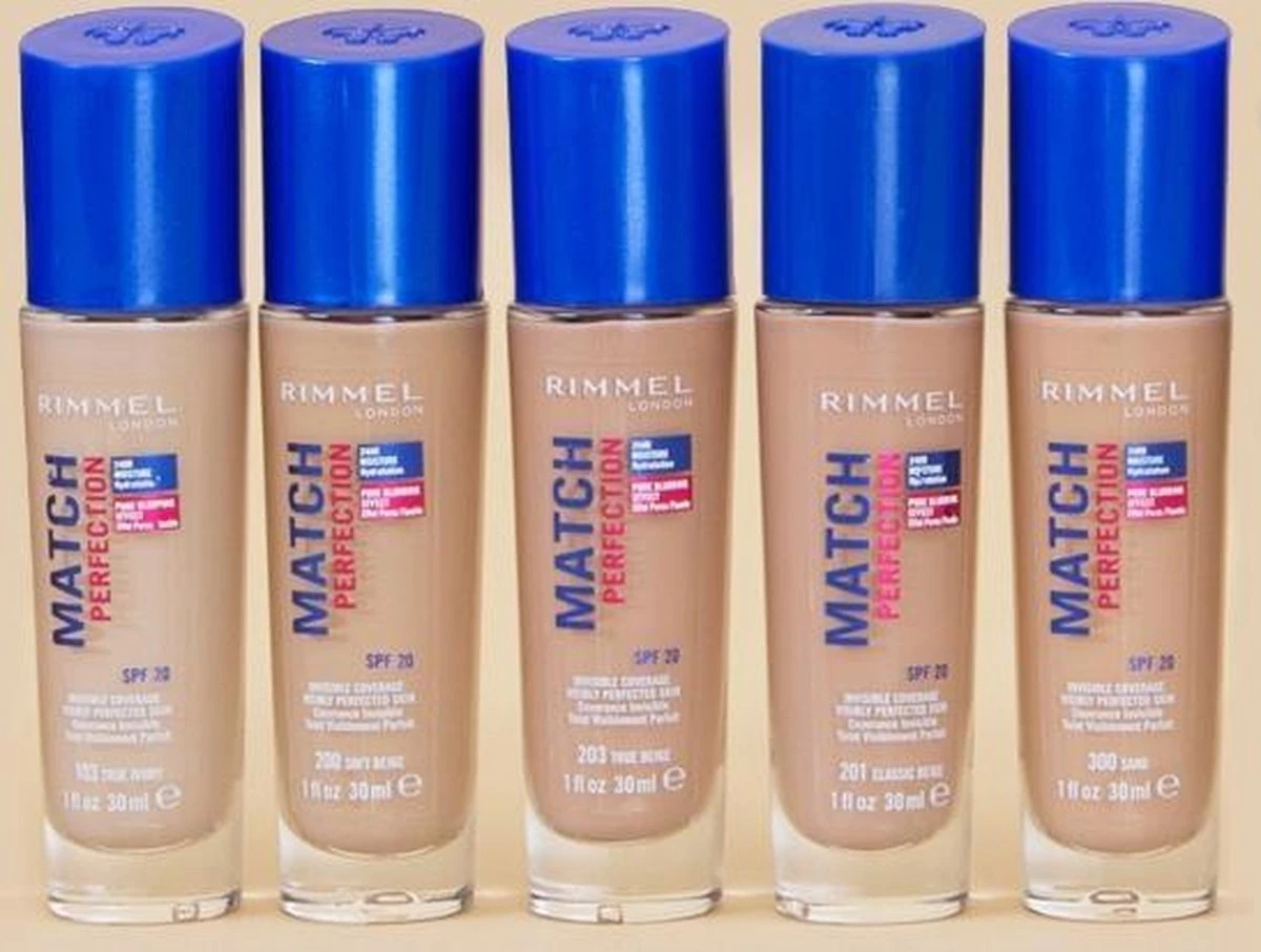 Rimmel London Match Perfection Foundation - 200 Soft Beige - Beige - Afbeelding 9