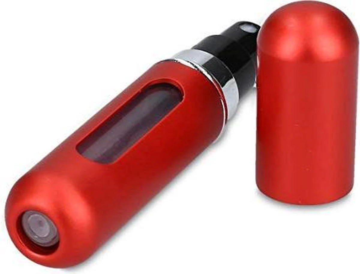 MaxedMore Navulbare Parfumverstuiver 5ml Rood/Licht Roze/ Oranje/Groen/ Blauw/ Grijs - 65 Keer Spraybare Parfum Verstuiver - Hervulbaar Tasverstuiver Voor Parfum - Meeneem Mini Geur Flesje Voor Op Reis - Lipstick Formaat Navulbaar Parfumflesje - Afbeelding 2