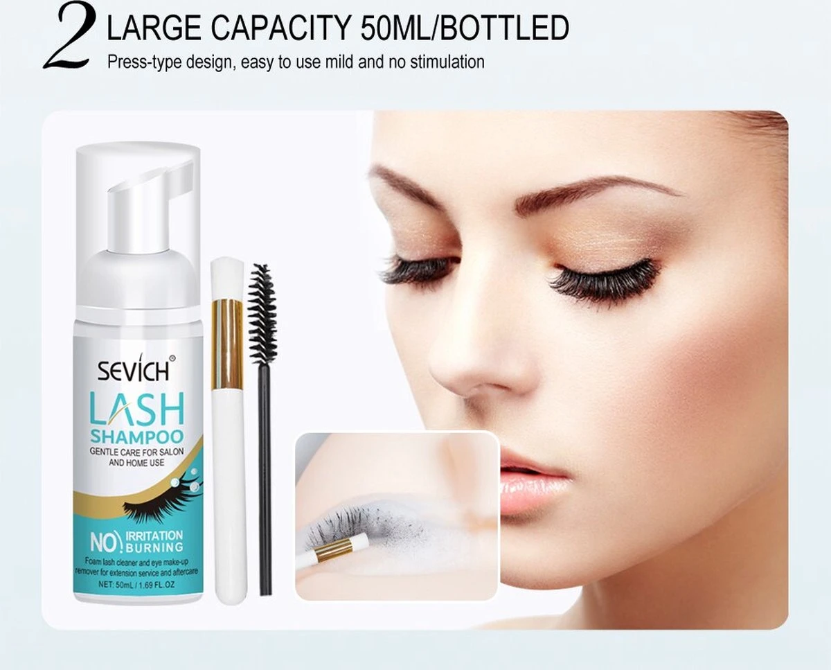 Sevich Wimper Extensions Cleanser - Wimpershampoo - Lash Foam Shampoo - Lash Cleanser - Wimper-shampoo - Assortiment 'Het Gemak' - Afbeelding 8