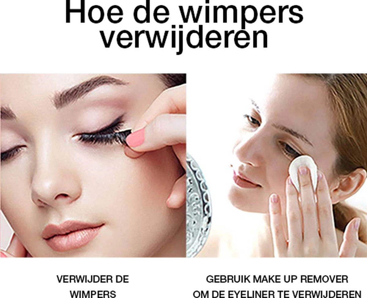 Merkloos Magnetische Wimpers - Open Oog - Magnetische Nep Wimpers Met 2 Magnetic Eyeliners En Applicator - Valse Wimpers - Magnetic Lashes - Magnetische Wimpers Set - Afbeelding 5