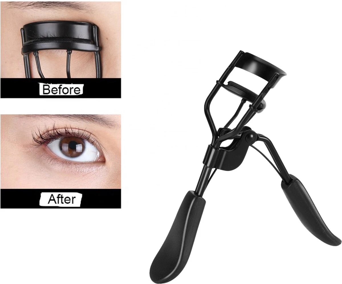 INTER-ESQUE® Wimperkruller - Eyelash Curler + 5x Gratis Extra Siliconen Pad - Zwart - Afbeelding 2