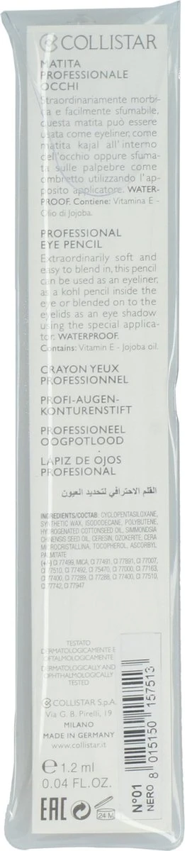 Collistar Professional Eyepencil 1, Black - Afbeelding 4