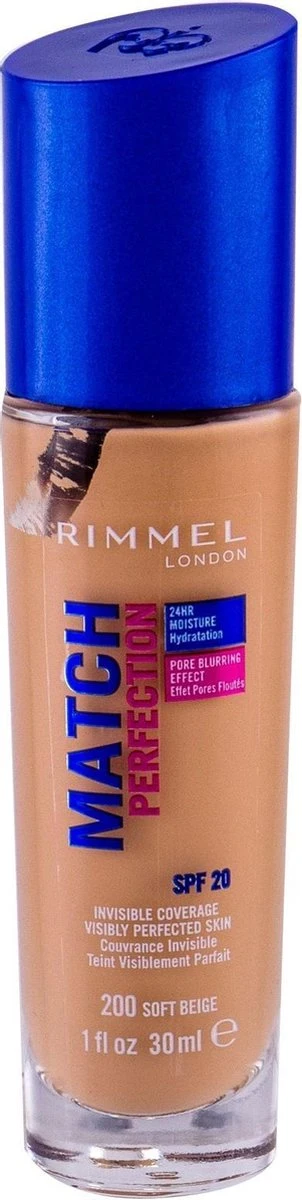 Rimmel London Match Perfection Foundation - 200 Soft Beige - Beige - Afbeelding 13