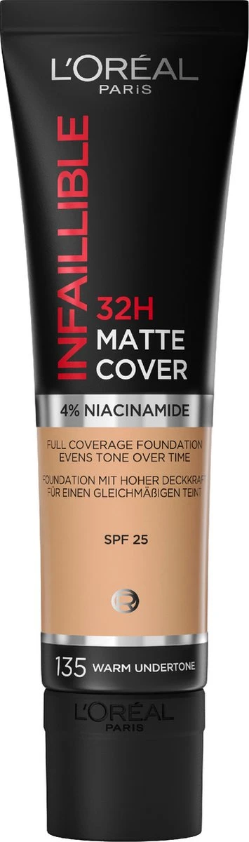 L’Oréal Paris Infallible 32H Matte Cover Foundation - 135 - Foundation Met Een Volledige Dekking En Een Matte Finish - 30 Ml